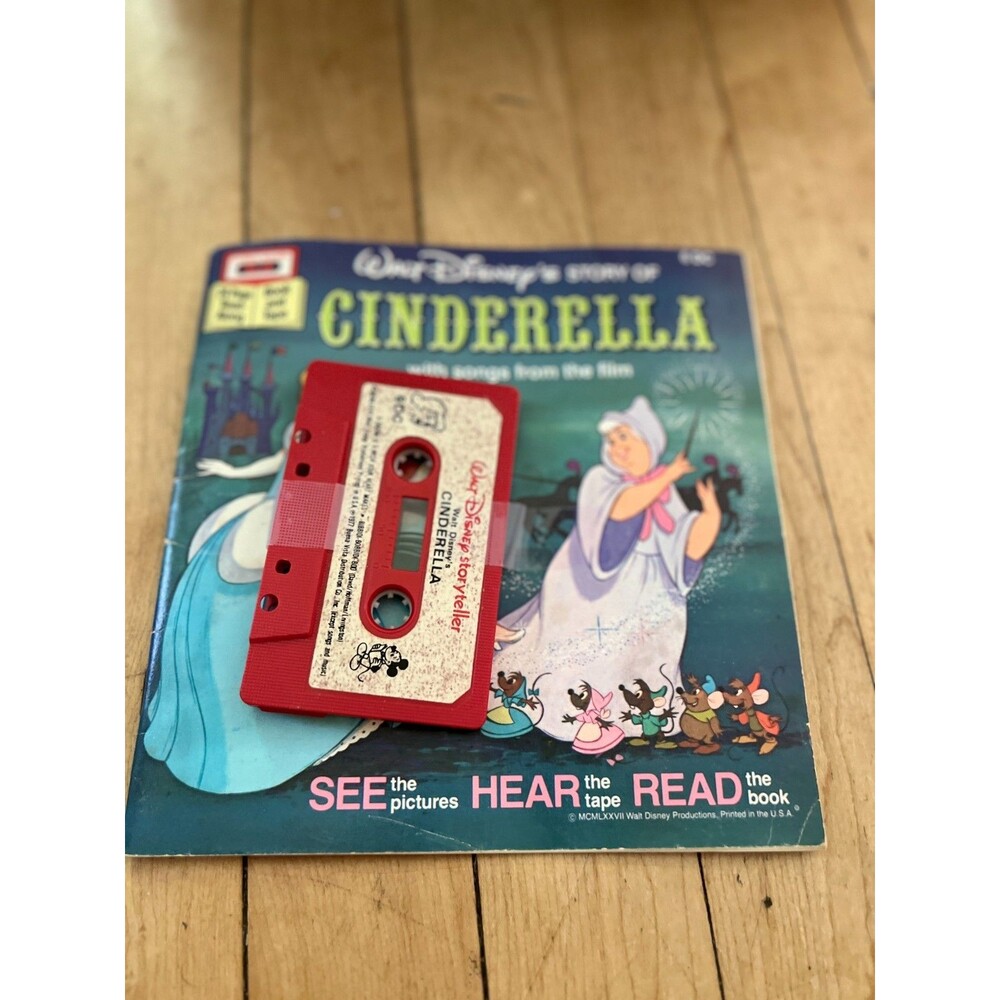 Walt Disney's Story of Cinderella Read-Along Book and Tape Cassette Vintage